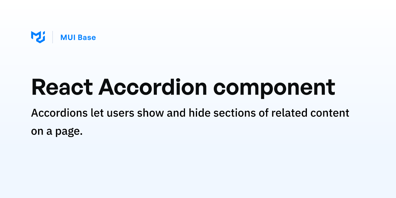 React Accordion component - MUI Base