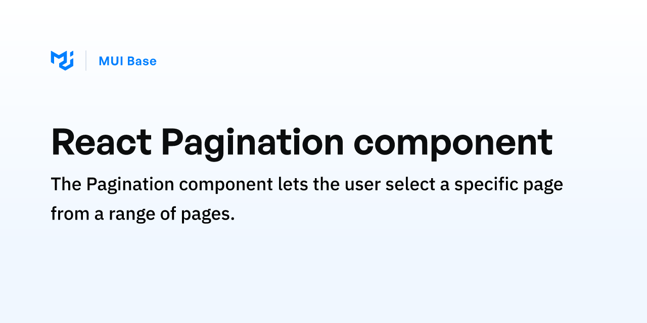 React Pagination component - MUI Base