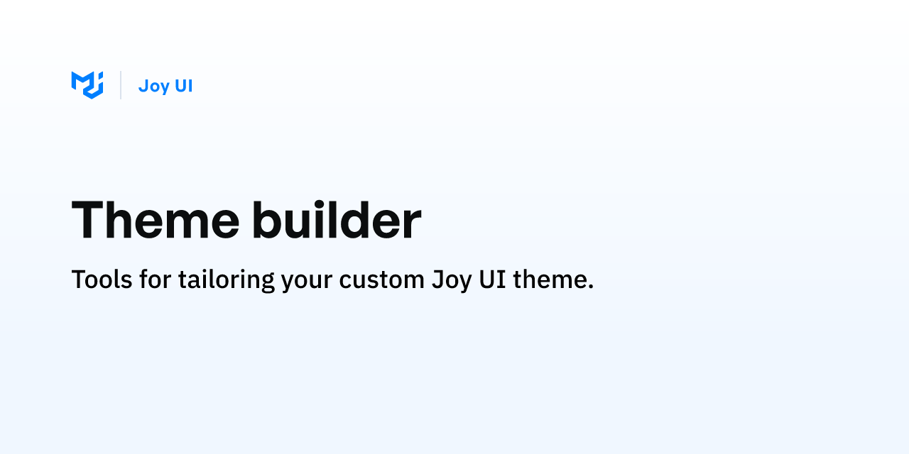 Theme builder - Joy UI